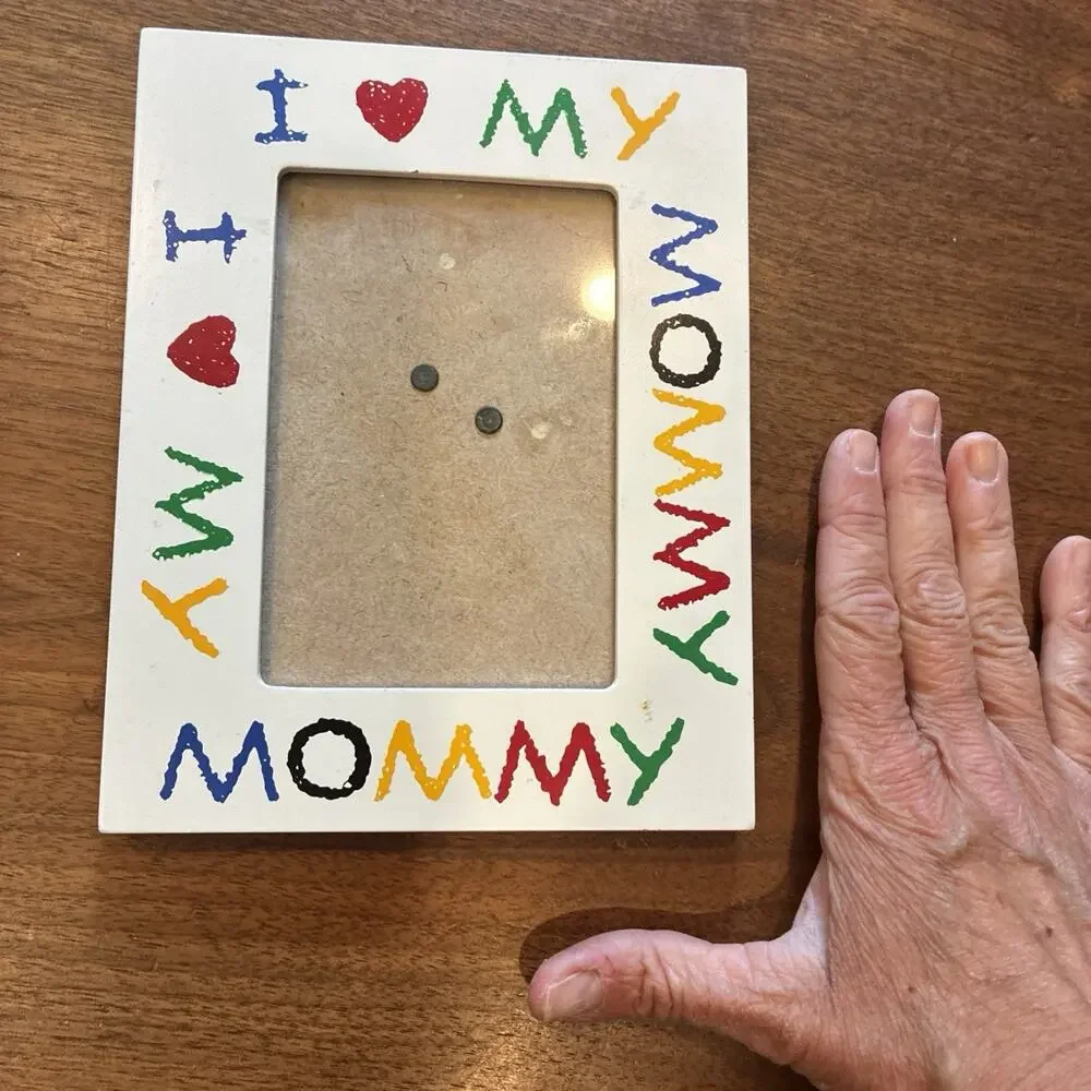 Vintage 90’s I Love My Mommy Ceramic Picture Frame 5x7 Retro Decor Crayon Style